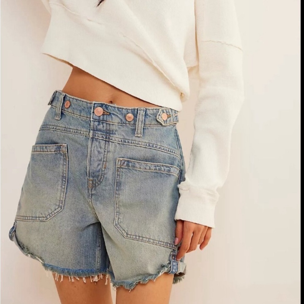 Free People Blue Denim Shorts